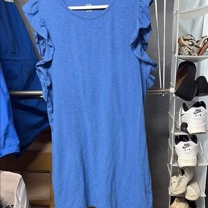 a.n.a Blue ruffle sleeve dress